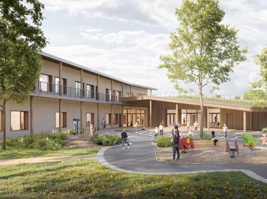 C4g2 Perspective EXT cour — Kapea AMO Assistance à maitrise d'ouvrage