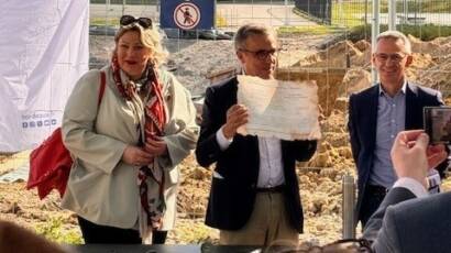 Equipements aquatiques – Pose de la première pierre du futur bassin nordique Jean Zay à Bordeaux Stéhélin