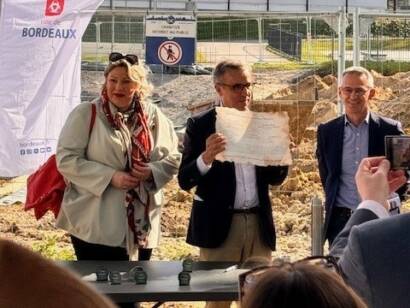 Equipements aquatiques – Pose de la première pierre du futur bassin nordique Jean Zay à Bordeaux Stéhélin