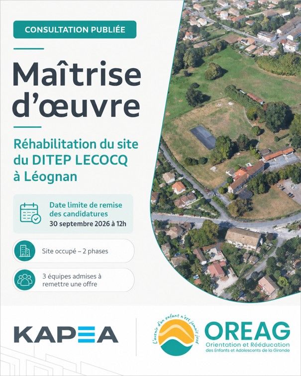 KAPEA assistance maitrise ouvrage Médico-social : CONSULTATION DE MAÎTRISE D’ŒUVRE | DITEP LECOCQ – LÉOGNAN