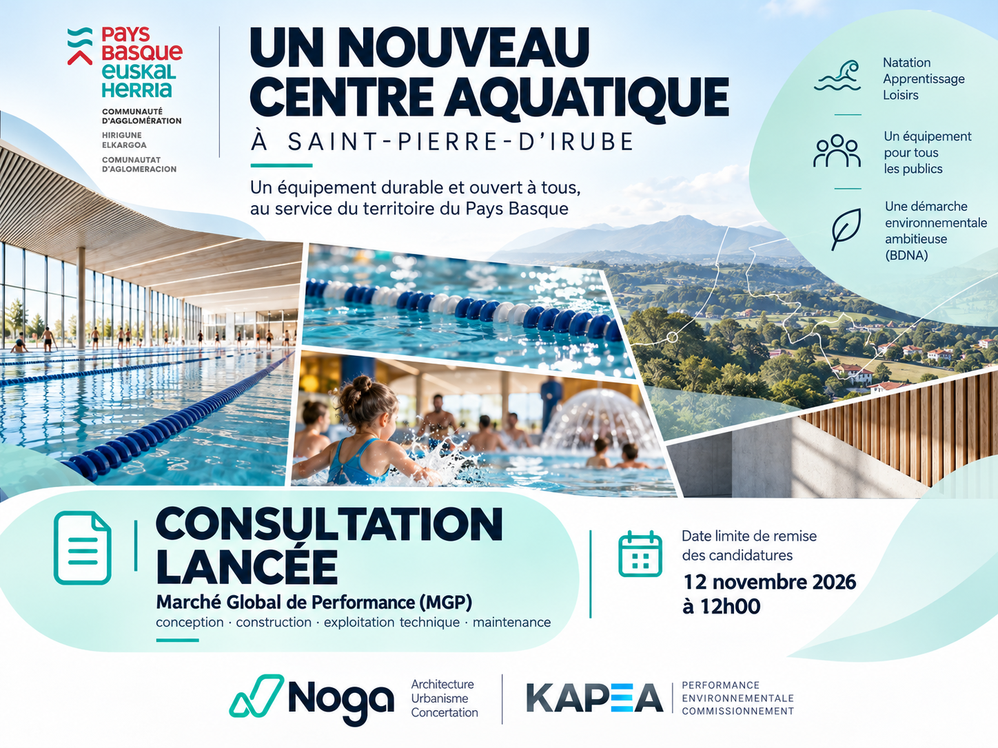 Equipement aquatique – lancement du MGP pour la nouvelle piscine du Pays Basque